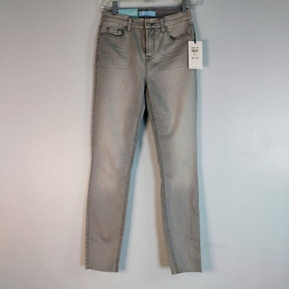 NWT 7 For All Mankind B (air) Women's Light Gray The Ankle Skinny Jeans Size 25 - Picture 1 of 16